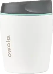 [Owala] SmoothSip Insulated Stainless Steel Coffee Tumbler, Reusable Iced Coffee Cup, Hot Coffee Travel Mug, BPA Free, 10 oz, White (Cloudscape)