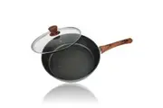 28cm Marble Non-Stick Sautepan Frypan Wok w/Lid Cookware Kitchen