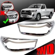 Cover Head Lamp Light Chrome Halogen Type For Toyota Hilux Pickup Ute 2020 2021 (for: Toyota)