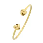 9kt Yellow Gold Silver Infused Love Knot Cuff Bangle