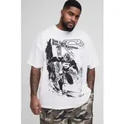 Mens White Plus Superman License Print Regular Fit T-Shirt