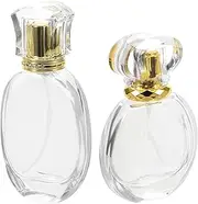 2x 50ml Perfume Travel Bottles Refillable Glass Spray Bottles Compact Portable Set for Refill Makeup Mist Dispensers