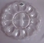 Deviled Egg Tray Plate Godinger Shannon Crystal Dublin Pattern 11" New