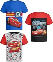 Disney Cars - Lightning McQueen Graphic T-Shirt (3 Pack) Kids Clothes, Toddler to Boys Outfits (2t, 3t, 4t, 5t -10/12)