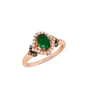 Le Vian Emerald 14K Rose Gold 0.83 ct. tw. Diamond & Emerald Ring