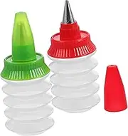 LABRIMP Cookie Icing Bottles Cake Decorating Icing Bottle Set of 2 for Easy Pressure Application Random Color