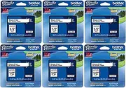 Brother Genuine P-Touch, TZe-231 6 Pack Tape ½” (0.47”) x 26.2 ft. (8m) 6-Pack Laminated P-Touch Tape, Black on White, Perfect for Indoor or Outdoor Use, Water Resistant, TZE2316PKB (TZE231)
