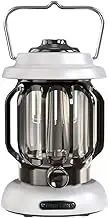 Camping Lamp Rechargable Adjustable Power Display Retro Te Light Home Atmospheres Lantern Portable Light Beige
