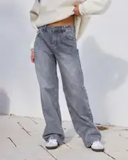 [DESU] DESU Women's Icon Straight Leg Jeans in Blasted Grey Size 12 12 Blasted Grey