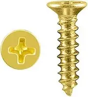 Romak 07131 Countersunk Head Phillips Drive Timber Screw Box of 200, Brass Plated Finish, 3G x 10 mm Size