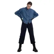 Replay Womens Denim Shirt In Comfort Fit w/ Pocket Blue