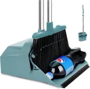 Upgrade Broom and Dustpan Set, Broom with Dustpan Large Kitchen Office - Green