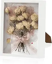 8x10 Shadow Box Frame in White Shadow Box Display Case, Rectangular Desktop Shadow Box Frame Simple and Elegant Shadow Box for Display Photos Medals Awards Tickets Crafts Souvenir
