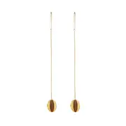 Culturesse Bijou 145mm Cross End Drop Earrings Titanium Steel 18K Gold Plated