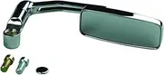 POSH 002861-10 Motorcycle Mirror, Flat Low Mirror, Square Type, M10 P-1.25 (Positive/Reverse Screws Included), Left and Right Compatible, Plated