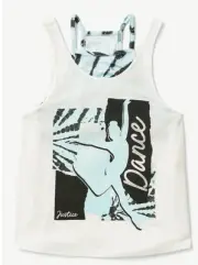 NWT Justice Girls Dance & Gymnastics Tank Top with Built In Bra XL 16/18