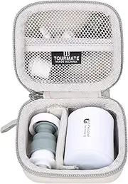 Tourmate Hard Case Compatible for FLEXTAILGEAR Tiny Pump X, for FLEXTAILGEAR Tiny Air Pump 2X, Holder Case with Mesh Pocket for 5Pcs Nozzle and Accessories (Grey, Case Only)