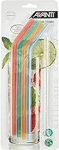 Avanti 14913 Silicone Straws with Cleaning Brush 4 Piece Set, Multicolour
