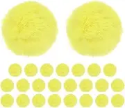 uxcell 25-Pack Faux Fur Pom Poms, 1.2 Inch/ 1.6 cm Soft Fluffy Pompoms Balls Faux Rabbit Fur with Elastic Loop for Hats/Bags/Keychains/Knitting Accessories/DIY Crafts [Yellow]
