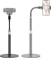 Webcam Stand Phone Holder [Expansion Type] Desktop Stand Flexible Gooseneck Video Stand Camera Holder for Mobile Phones, Logitech Webcam C922 C930e C920S C920 etc. (1/4 Inch Thread)
