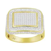 Men's 1.40ct Natural Round Diamond 10k Yellow Gold Ring