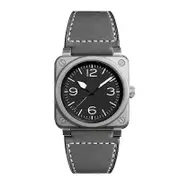Luxury Men Watches BR Brand Leather Quartz Watch Fashion Sport Men's Square Wristwatch Reloj Hombre Clock Male Relogio Masculino Grey Silver Black
