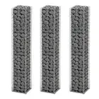 Gabion Set Retaining Wall Fence Panels Outdoor 3 Pcs Galvanized Wire vidaXL vida