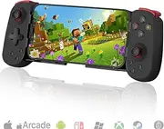 Megadream Wireless Controller for iPhone/Android, MFi Bluetooth Mobile Game Gamepad for iOS/Switch/Lite/PC/PS/Cloud Gaming Stretchable Joystick for iPhone 15 14 13/Plus/Pro/Max, Direct Play（Black）
