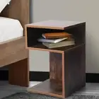 Bedside Tables Drawers, Small Side Table S-Shaped Side Tables Wood Nightstand St