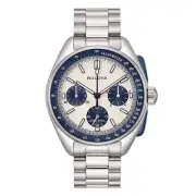 Bulova MoonWatch Man Watch Lunar Pilot Chrono Panda Dial White Blue 43mm 98A305