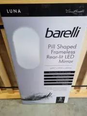 Barelli Luna Pill Shaped LED Mirror - Frameless Rear Lit - New