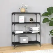NNEVL Book Cabinet Black 80x33x100 cm Engineered Wood and Steel