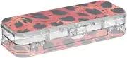 [Amooorous] Animal Skin Leopard Red Black Designed Plastic Box For Pencils 2 Layer Pens Boxes Case For School With Lid