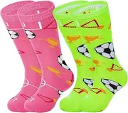 [CULACCINO] Kids Soccer Socks Toddler Stripes Knee High Socks Baseball Socks Kids Athletic Tube Socks Girls Sports Socks