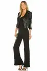 ALICE + OLIVIA Black Side Stripe Lace Panel Mandy Flare Leg Zip Back Pants.SZ 2