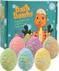 6PCS Large Bath Bombs for Kids with Surprise Dinosaurs Toys Inside, Natural Bath