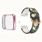 For Fitbit Versa 3 / Sense Silicone Printing Watch Band Strap withe Case Bumper