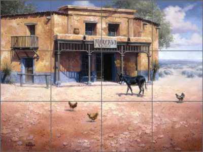 Southwest Tile Backsplash Jack Sorenson Art Ceramic Mural RW-JS032
