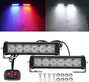 2PC 12V24V6Led Variable Colors Emergency Strobe Police Light Bar Warning Deck Dash Grille Light for Motorcycle Utility Vehicle Car Trucks Jeep Offroad SUV UTV ATV