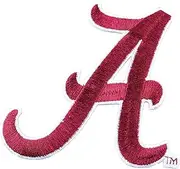 (Large) - Alabama Crimson Tide A Logo Iron On Embroidered Patch