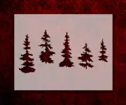 Pine trees various forest 8.5" x 11" Stencil FAST FREE SHIPPING (720)