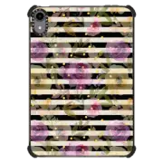 iPad mini (6th gen) iPad Impact Case Black white pink yellow lavender gold geometrical floral