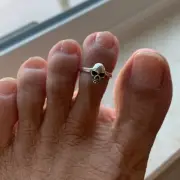 Sterling Silver Skull Toe Ring, Silver Rings, Skull Ring, Skeleton Ring