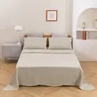 Natural Home Vintage Washed Hemp Linen Sheet Set (Oatmeal) - Super King