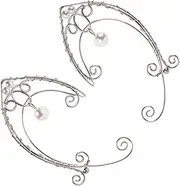 [DEARMAMY] 1 Pair Earrings and Clips Chains Dangle Ear Rings Helix Black Ear Non Piercing Ear Non Piercing Men Ear Cuff Two Piercings Nose Studs Hook Ears Copper