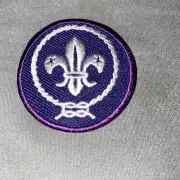 World Scouting Crest Patch Fleur De Lis Purple Sew On Boy Scouts BSA