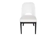 SK Designer Living | Maribel Boucle Dining Chair | White Fabric | Black Legs