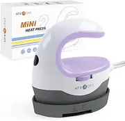 HTVRONT Heat Press Mini Heat Press Machine, Small Heat Press Portable Iron Press Machine for T Shirts, Hats, Heating Transfer Projects (Purple)