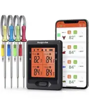 Bluetooth 4 Probe Meat Thermometer Wireless Roast BBQ Turkey Kitchen Cooking