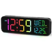 Digital Alarm Clock Large Display for Bedrooms with Date Day of Week Temp Aut...